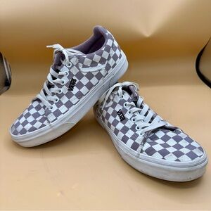 Vans Seldan Checkerboard Lavender and White Sneakers, Women’s Size 7.5, EUC